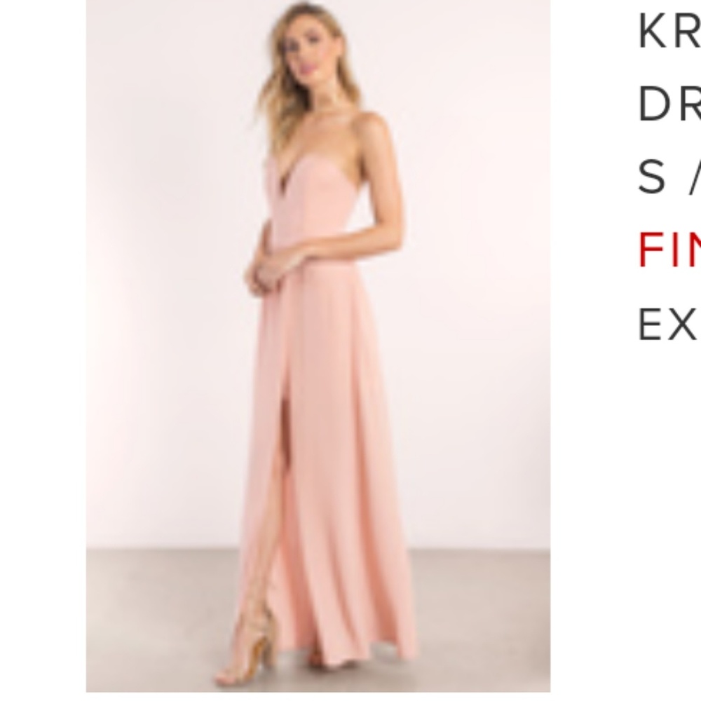 Strapless maxi dress with slit. Size small